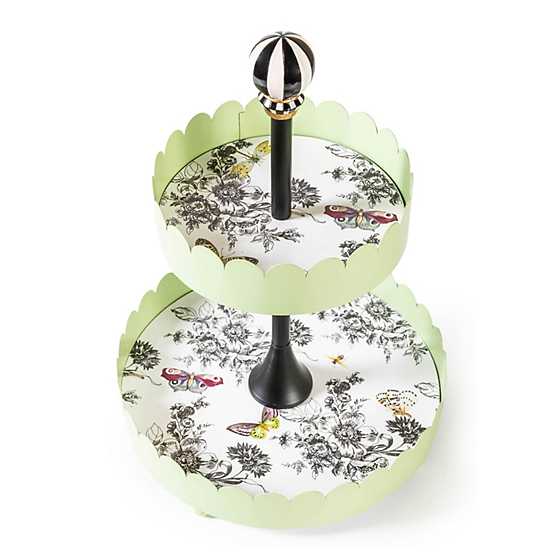 Butterfly Toile Two Tiered Stand