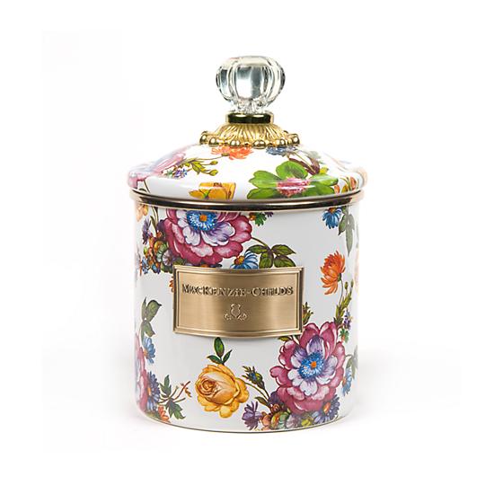 MacKenzie-Childs Flower Market Canister - White