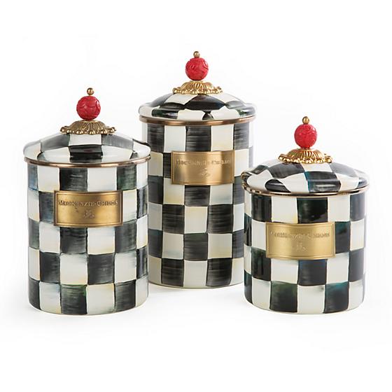 MacKenzie-Childs Courtly Check Enamel Canister