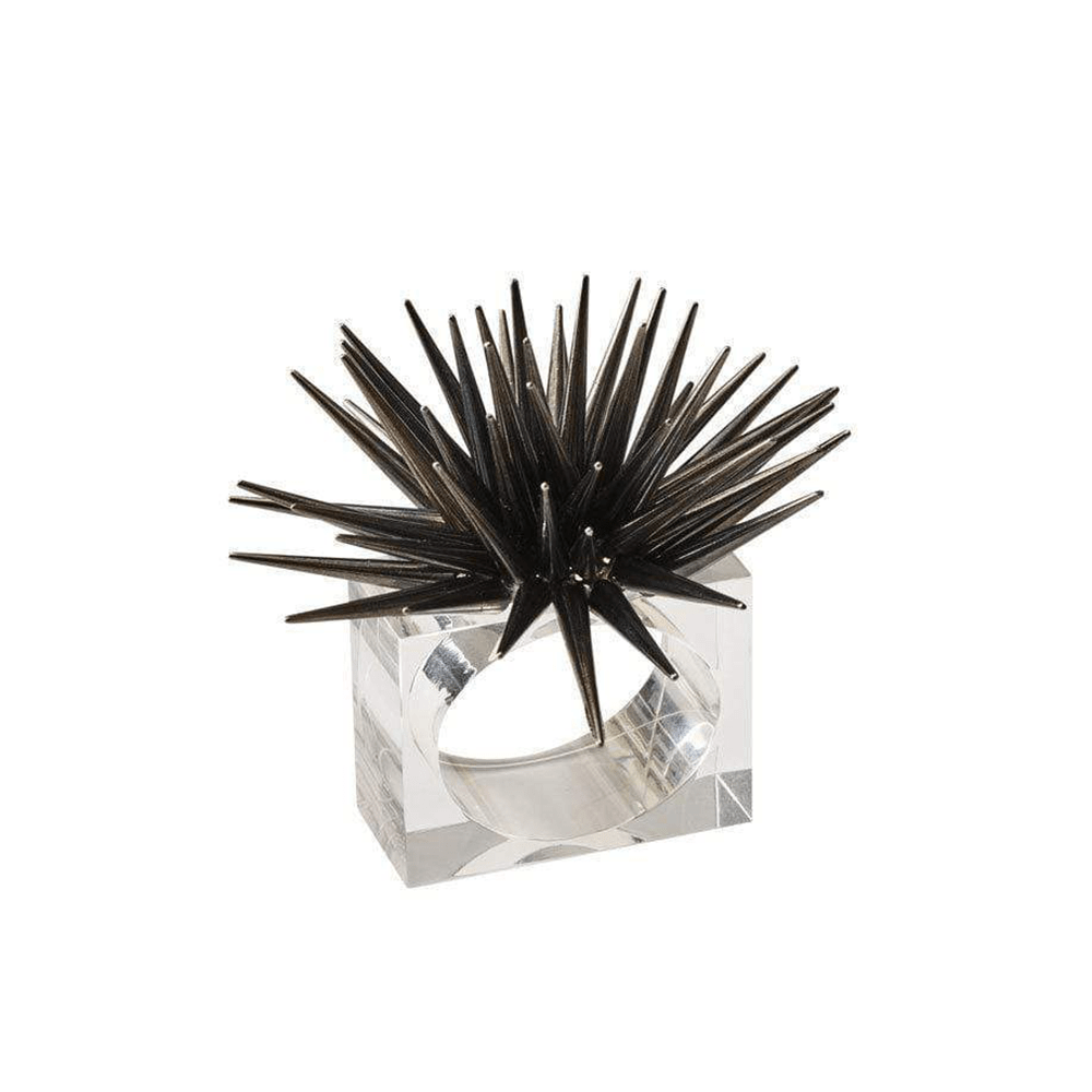 Kim Seybert Astrid Napkin Ring in Gunmetal- Set of 4