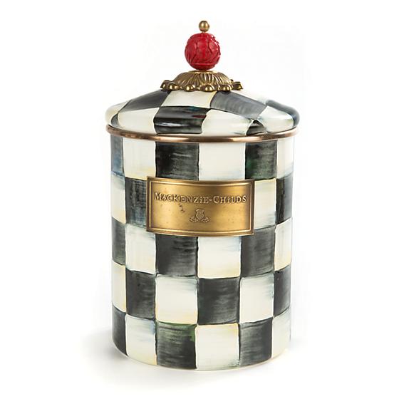 MacKenzie-Childs Courtly Check Enamel Canister