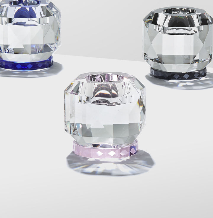 Texas Clear/Rose T-Light Holder