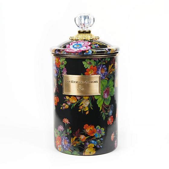 MacKenzie-Childs Flower Market Canister Large - Black