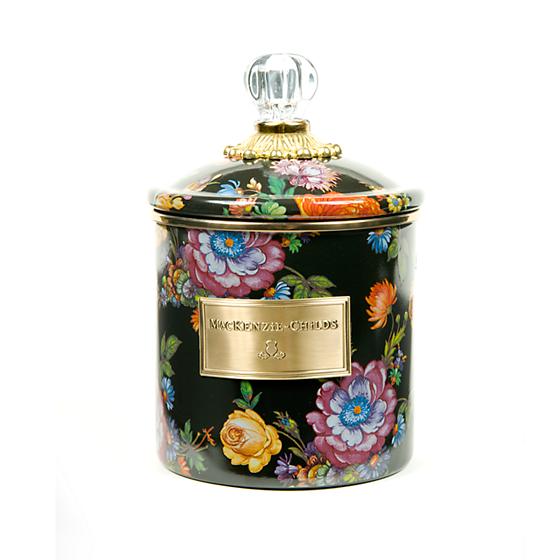 MacKenzie-Childs Flower Market Small Canister - Black