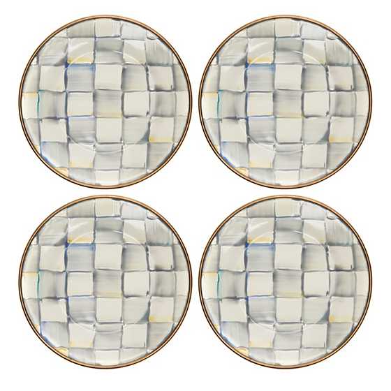 Sterling Check Appetizer Plates - Set of 4