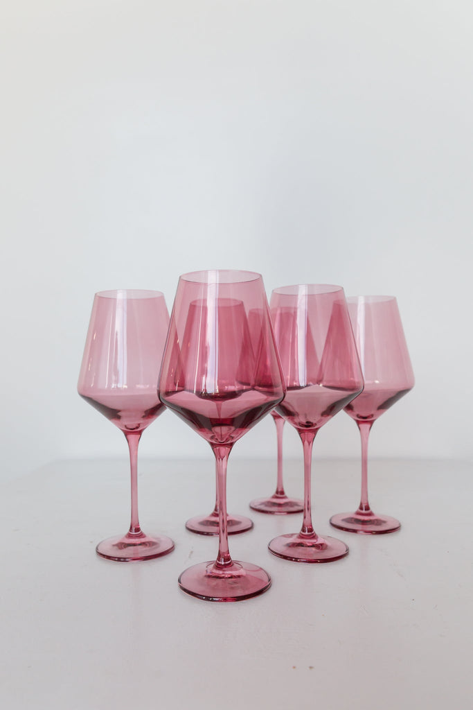 Colored Wine Stemware Rose S6
