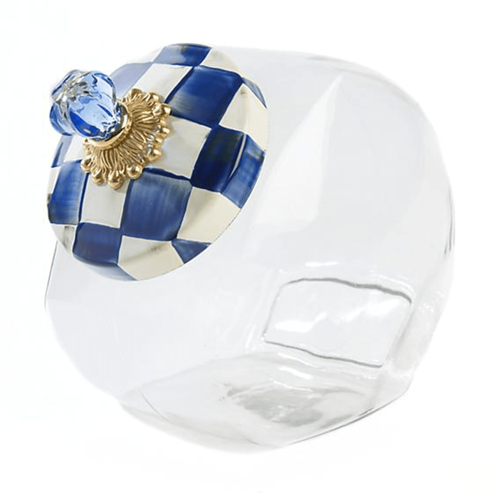 MacKenzie-Childs Royal Check Cookie Jar with Enamel Lid