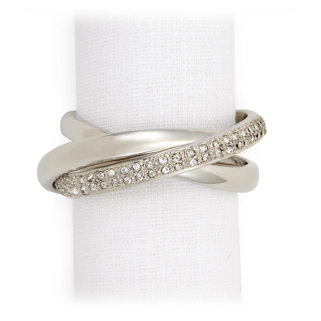 L'Objet Three Ring Crystal Napkin Jewels (Set of 4)