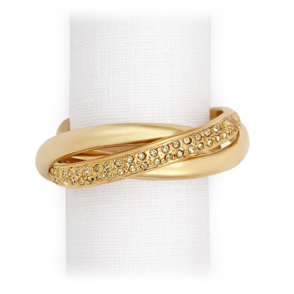 L'Objet Three Ring Crystal Napkin Jewels (Set of 4)