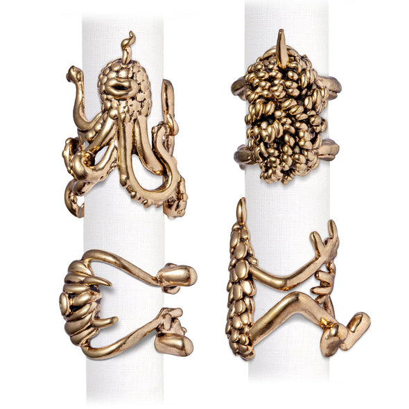 L'OBJET Haas Brothers Monster Ball Napkin Rings (Set of 4)