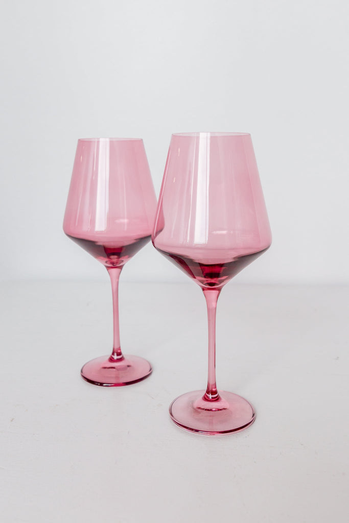 Colored Wine Stemware Rose S6