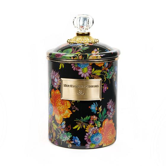 MacKenzie-Childs Flower Market Medium Canister - Black